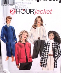 9824 SIMPLICITY UNLINED LOOSE JACKET LENGTHS BUTTONS OR NOT PATTERN 6-10